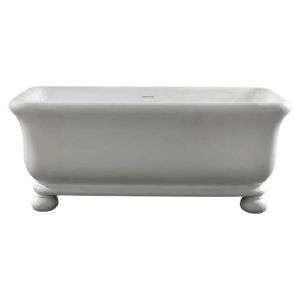 Kirkham 180 Titancast Solid Surface Bath With Ball Feet - Satin Silk White