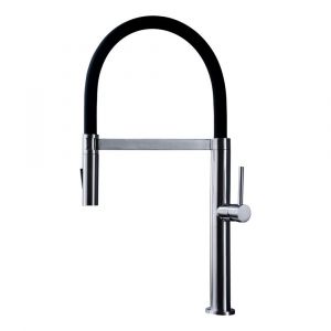 Kuchendesigner Stainless Steel Pull-Out Kitchen Mixer Black and Chrome