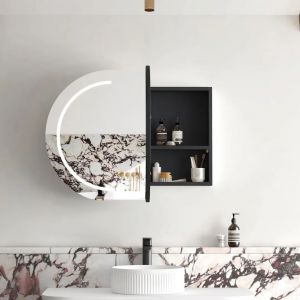 Bondi 900mm LED Shaving Cabinet - Black Oak