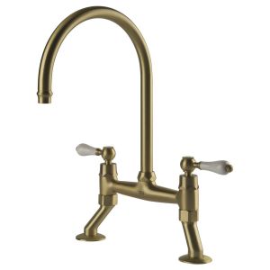 Ludlow Bridge Sink Mixer - Brushed Brass