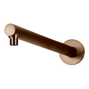 Round Wall Shower Arm 400mm, Lustre Bronze