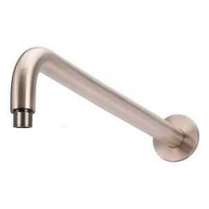 Round Wall Shower Curved Arm 400mm Champagne