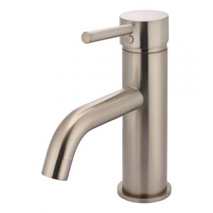 Round Basin Mixer Curved Champagne