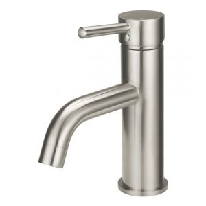 Round Basin Mixer Curved Brushed Nickel