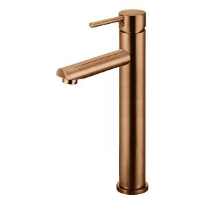 Round Tall Basin Mixer, Lustre Bronze