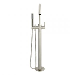 Round Freestanding Bath Spout and Hand Shower MB09-PVDBN Brushed Nickel
