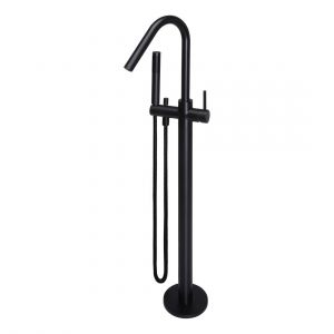 Round Freestanding Bath Spout and Hand Shower MB09 Matte Black