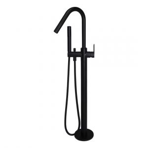 Round Freestanding Bath Spout and Hand Shower MB09PD Matte Black