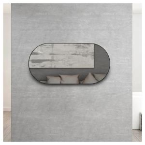 Noosa 1200mm Oval Metal Framed Mirror in Matte Black