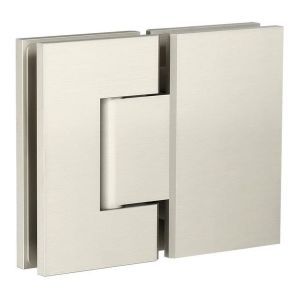 Glass to Glass Shower Door Hinge, Brushed Nickel