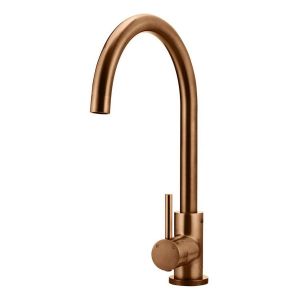 Round Kitchen Mixer Tap , Lustre Bronze