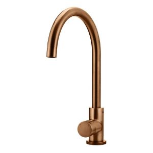 Round Kitchen Mixer Tap - Pinless Handle, Lustre Bronze