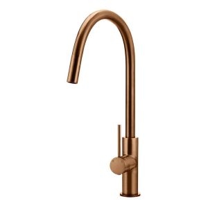 Round Piccola Pull Out Kitchen Mixer Tap , Lustre Bronze