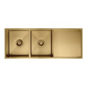 Kitchen Sink - Drainboard Double Bowl 1160*440*200 Brushed Bronze Gold