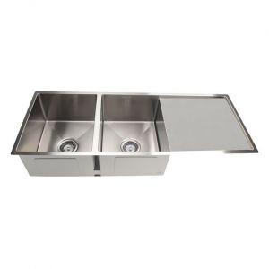 Kitchen Sink - Drainboard Double Bowl 1160*440*200 Brushed Nickel