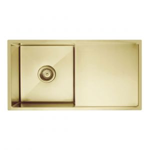 Kitchen Sink - Drainboard Single Bowl 840*440*200 Brushed Bronze Gold