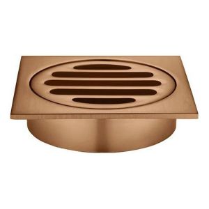 Square Floor Grate Shower Drain 80mm Outlet , Lustre Bronze