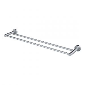 Round Double Towel Rail 600mm Chrome