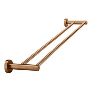 Round Double Towel Rail 600mm , Lustre Bronze