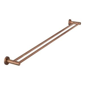 Round Double Towel Rail 900mm , Lustre Bronze