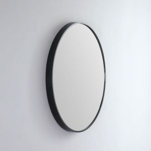 Modern Round 600 Mirror with Portable Magnifier - Manhattan Black