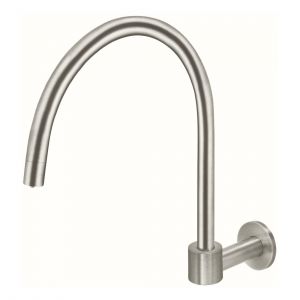 Round High-Rise Swivel Wall Spout Brushed Nickel