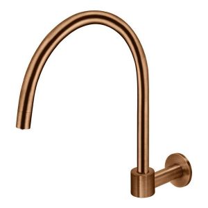 Round High-Rise Swivel Wall Spout, Lustre Bronze