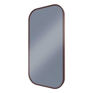 Modern 600 Soft Rounded Rectangle Wall Mirror with Portable Magnifier, Cuban Bronze