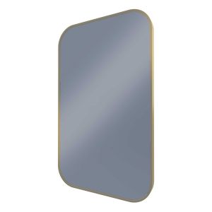 Modern 600 Soft Rounded Rectangle Wall Mirror with Portable Magnifier, Nordic Gold