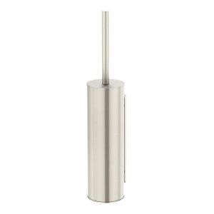 Round Toilet Brush & Holder , Brushed Nickel