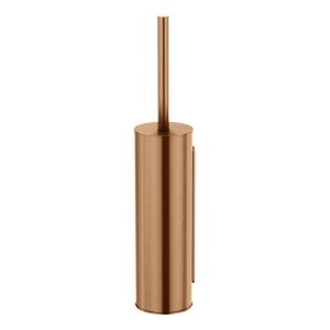 Round Toilet Brush & Holder , Lustre Bronze