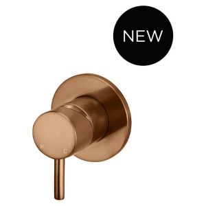 Round Wall Mixer Short Pin–Lever Trim Kit (In-Wall Body Not Included) - PVD Lustre Bronze
