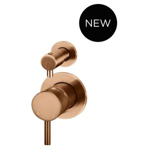 Round Diverter Mixer Trim Kit (In-Wall Body Not Included) - PVD Lustre Bronze