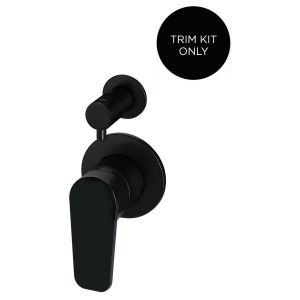 Round Diverter Mixer Paddle Handle Trim Kit (In-Wall Body Not Included) - Matte Black