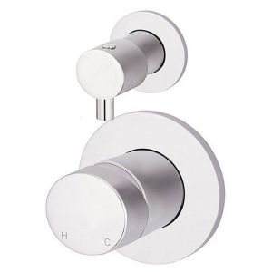 Round Diverter Mixer Pinless Handle Trim Kit (In-Wall Body Not Included) - Polished Chrome