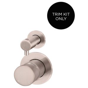 Round Diverter Mixer Pinless Handle Trim Kit (In-Wall Body Not Included) - Champagne