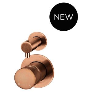 Round Diverter Mixer Pinless Handle Trim Kit (In-Wall Body Not Included) - PVD Lustre Bronze