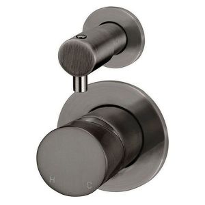 Round Diverter Mixer Pinless Handle Trim Kit (In-Wall Body Not Included) - Shadow Gunmetal