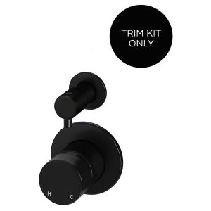 Round Diverter Mixer Pinless Handle Trim Kit (In-Wall Body Not Included) - Matte Black
