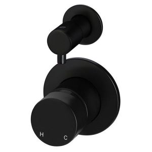 Round Diverter Mixer Pinless Handle Trim Kit (In-Wall Body Not Included) - Matte Black