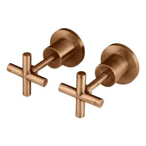 Cross Handle Jumper Valve Wall Top Assemblies , Lustre Bronze