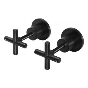 Cross Handle Jumper Valve Wall Top Assemblies Matte Black