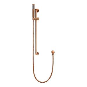 Round Hand Shower on Rail Column, Single Function Hand Shower, Lustre Bronze