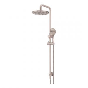 Round Combination Shower Rail 200mm Rose, Three Function Hand Shower Champagne