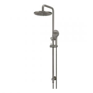 Round Combination Shower Rail 200mm Rose, Three Function Hand Shower Shadow