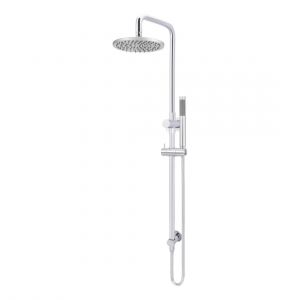 Round Combination Shower Rail 200mm Rose, Single Function Hand Shower Chrome