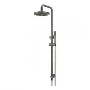 Round Combination Shower Rail 200mm Rose, Single Function Hand Shower Shadow