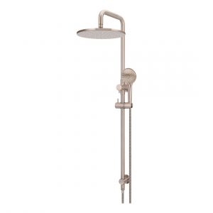 Round Combination Shower Rail 300mm Rose, Three Function Hand Shower Champagne