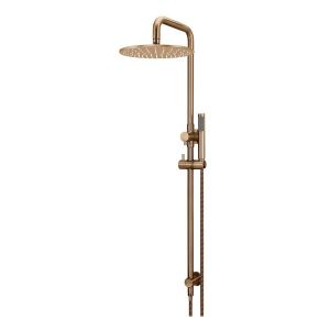 Round Combination Shower Rail, 300mm Rose, Single Function Hand Shower , Lustre Bronze