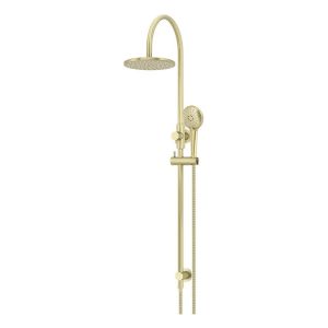 200mm Round Overhead Shower Rail, Three Function Hand Shower, Tiger Bronze